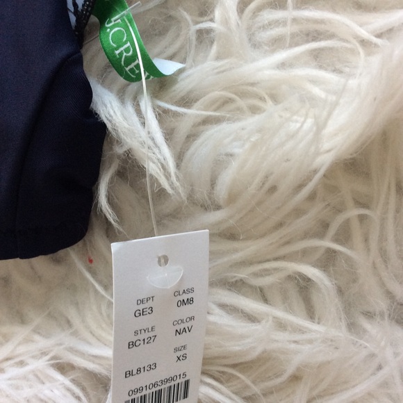 NWT J.Crew Square Neck Bikini Top in Navy - Picture 7 of 7